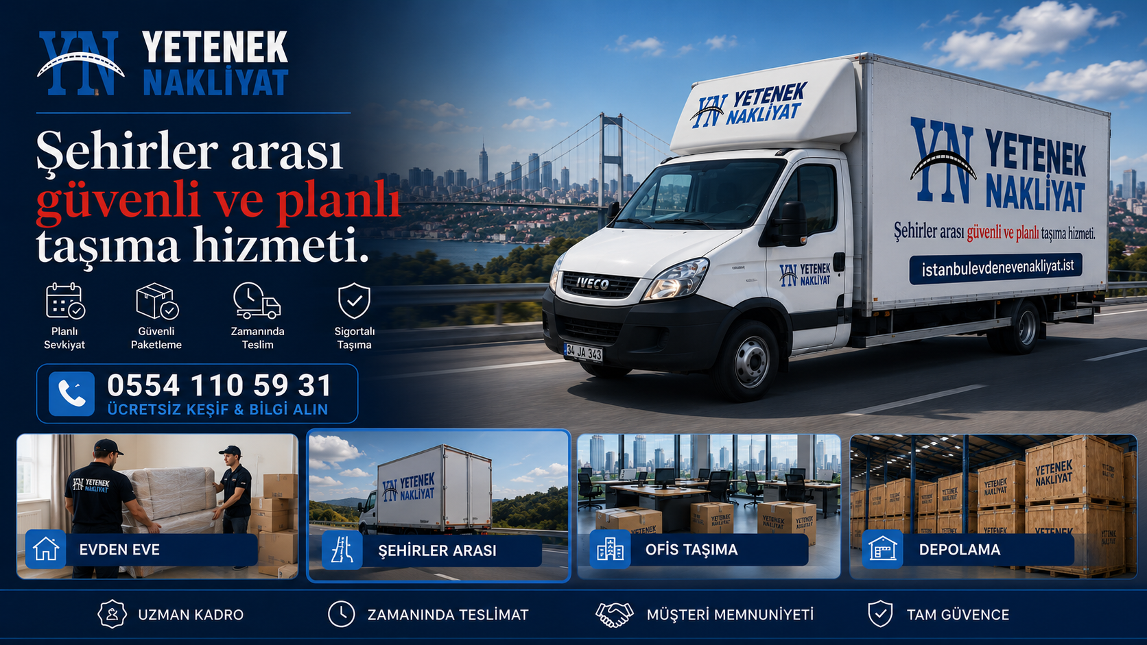 Yetenek Nakliyat planlı şehirler arası taşıma hizmeti